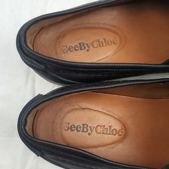 See By Chloe Black Leather Slip‎ On Sneaker - Picture 8 of 9